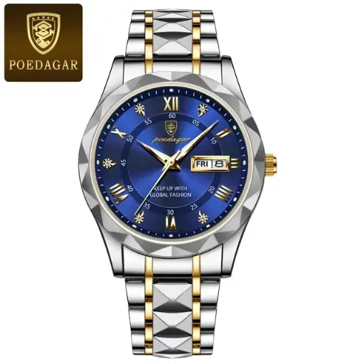 POEDAGAR 615 Men Watch For Sports Waterproof Luminous Stainless Steel Blue dial